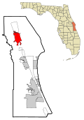 Brevard County Florida Incorporated and Unincorporated areas Titusville Highlighted